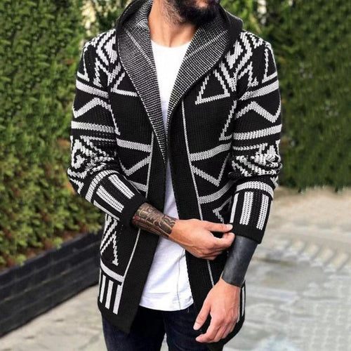 Elegant Jacquard Men's Cardigan