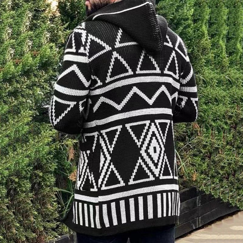 Elegant Jacquard Men's Cardigan
