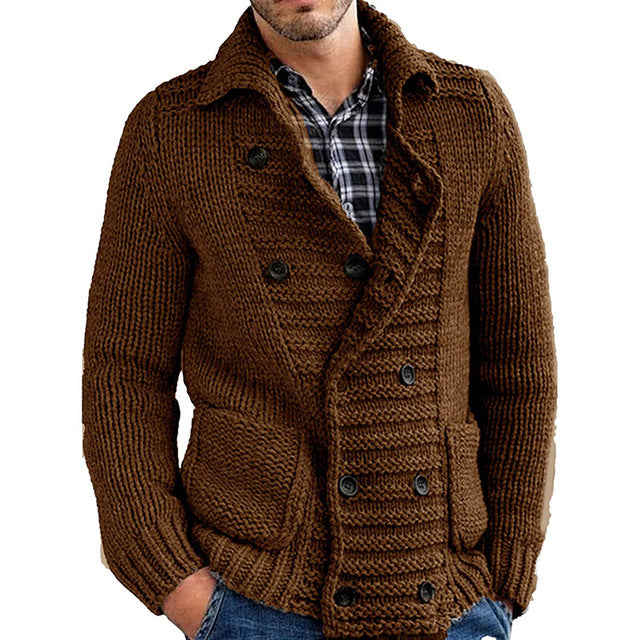 Men's Casual Autumn Knitted Cardigan Sweater Coat