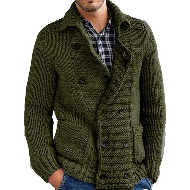 Men's Casual Autumn Knitted Cardigan Sweater Coat