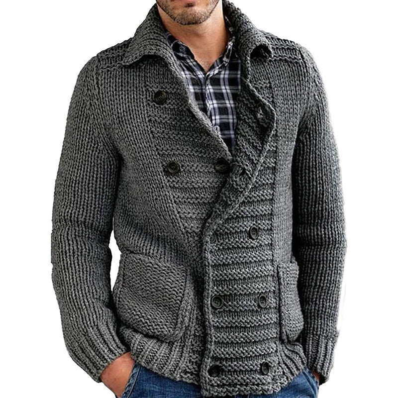Men's Casual Autumn Knitted Cardigan Sweater Coat