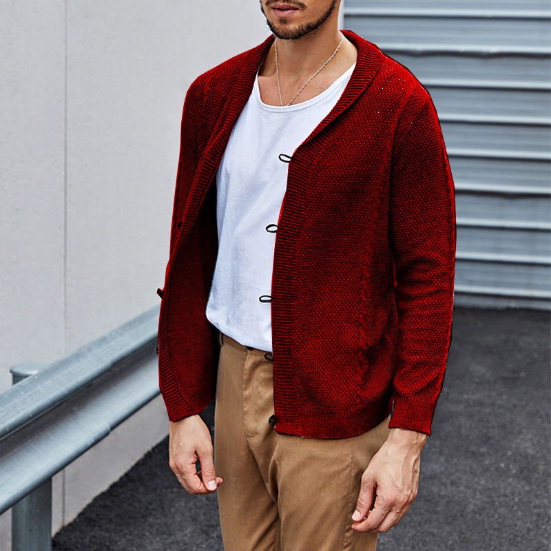 Casual Slim Fit Buttoned Cardigan Sweater for Men