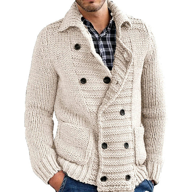 Men's Casual Autumn Knitted Cardigan Sweater Coat