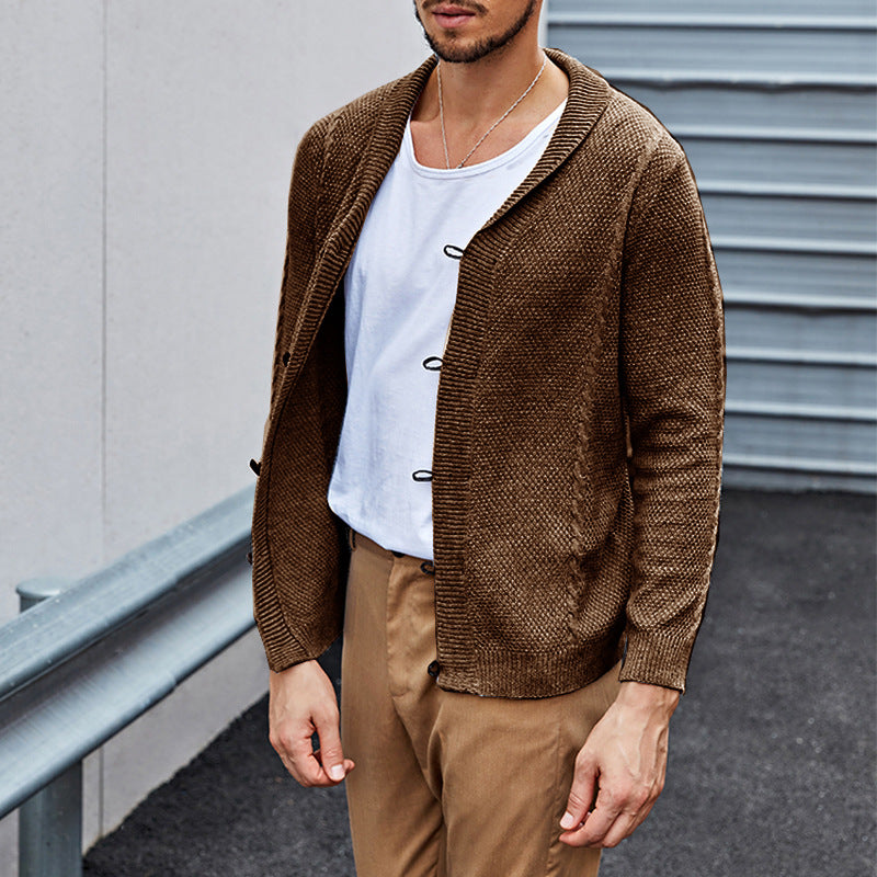 Casual Slim Fit Buttoned Cardigan Sweater for Men
