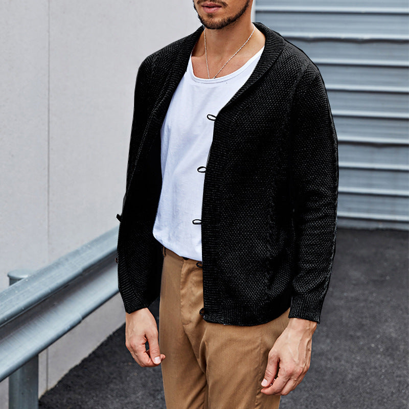 Casual Slim Fit Buttoned Cardigan Sweater for Men