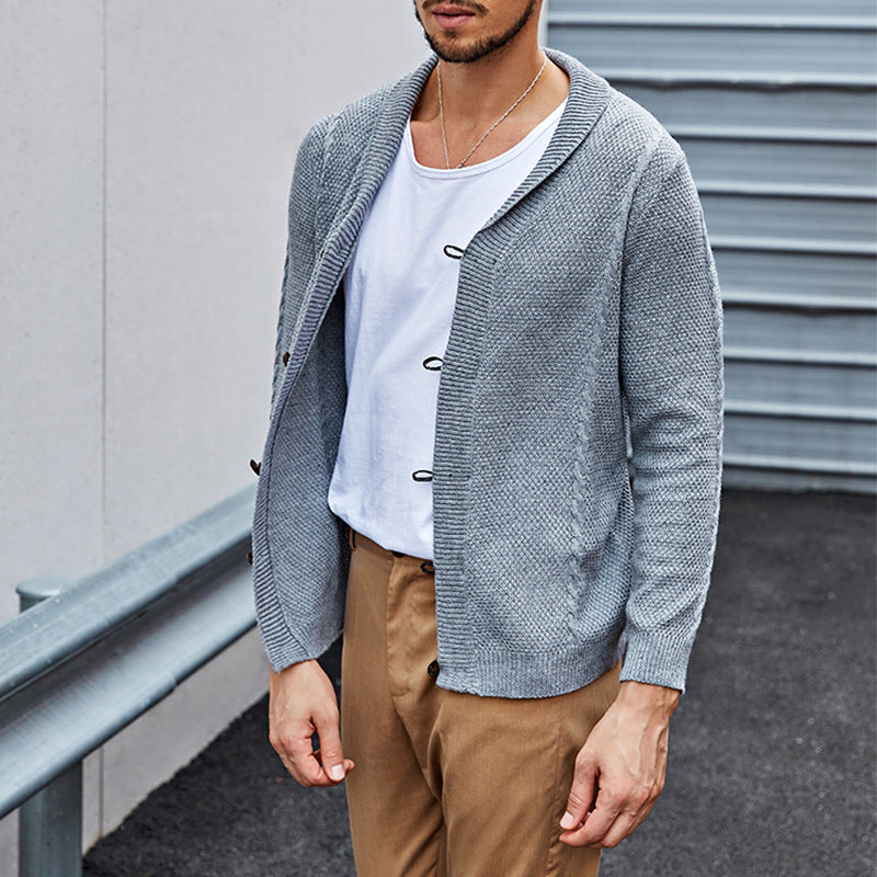 Casual Slim Fit Buttoned Cardigan Sweater for Men