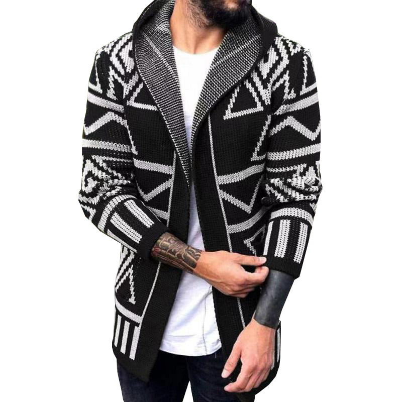 Elegant Jacquard Men's Cardigan