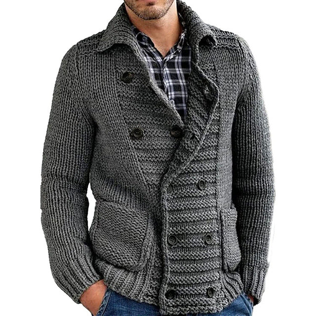 Men's Casual Autumn Knitted Cardigan Sweater Coat