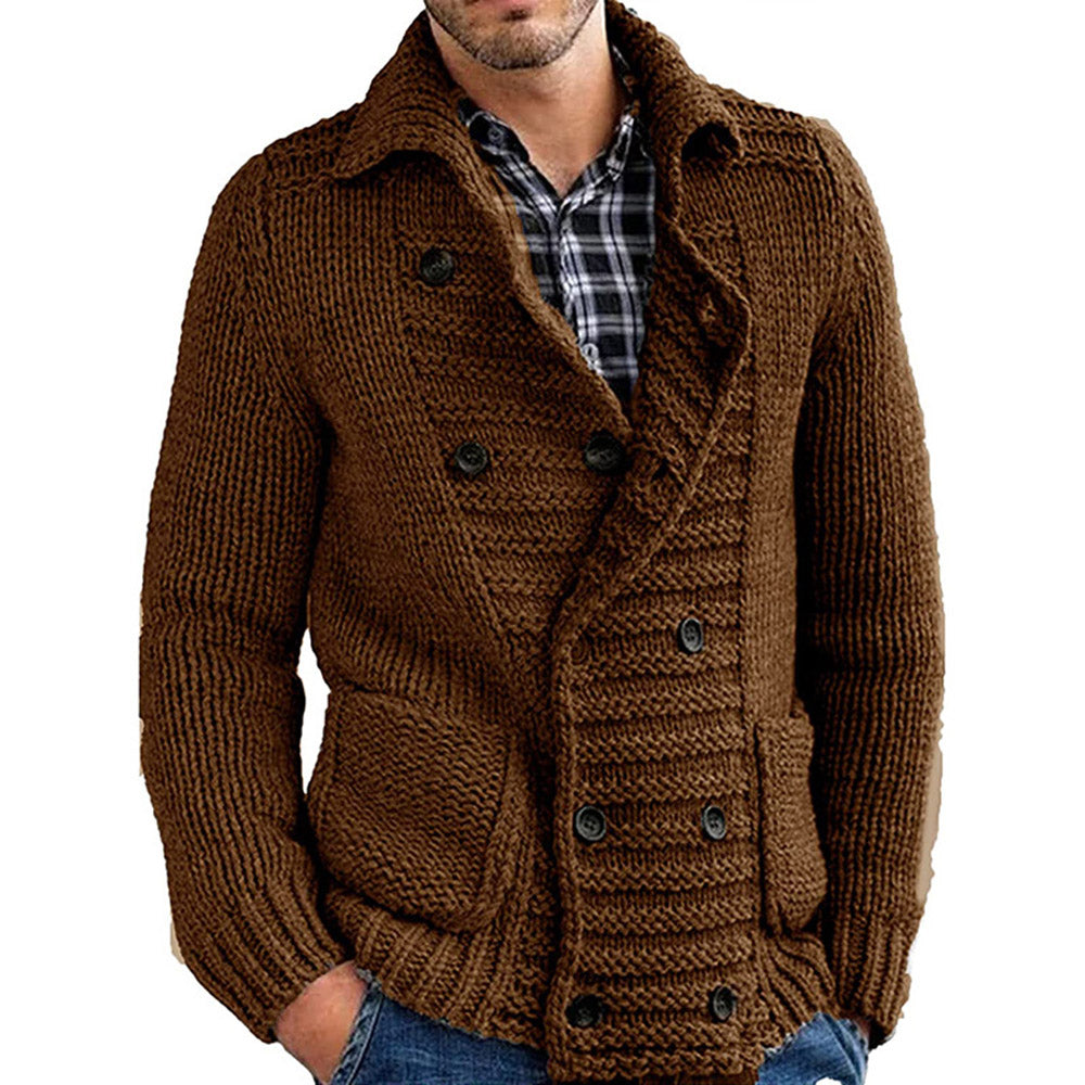 Men's Casual Autumn Knitted Cardigan Sweater Coat