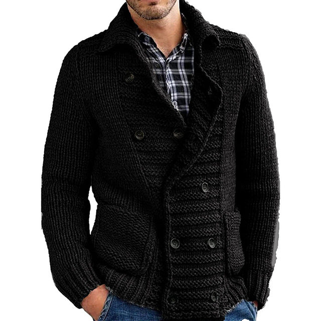 Men's Casual Autumn Knitted Cardigan Sweater Coat
